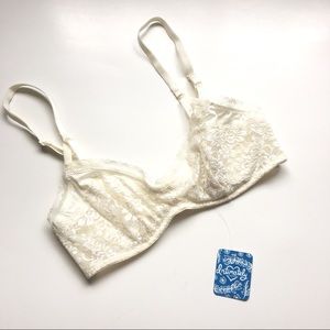 NWT Free People Intimately 32C cream lace bralette